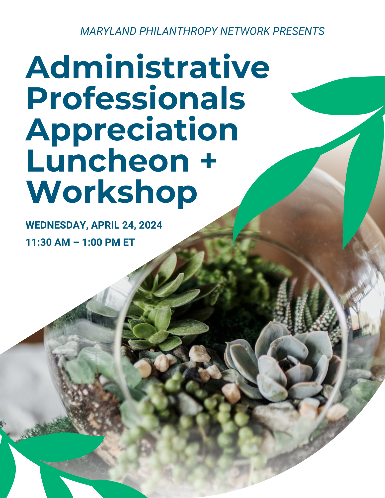 Maryland Philanthropy Network will celebrate all the administrative professionals in our network with a special luncheon and two-part workshop. Gather with your philanthropic peers to learn about  managing up, down, and across the organization .