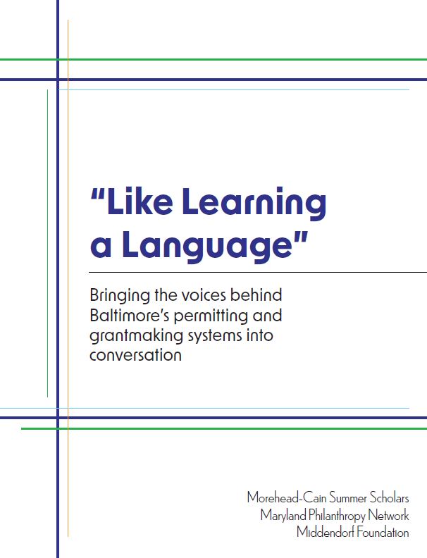 "Like Learning a Language" Bringing the voices behind Baltimore's permitting and grantmaking systems into conversation