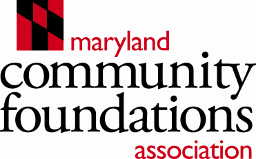 Red and Black Maryland Flag with the words Maryland Community Foundations Association.